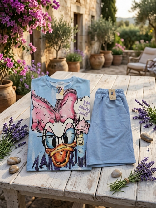 Komplektas su animacinio herojaus ančiuko print'u